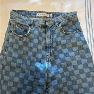 Subdued Blue Checkered Jeans